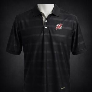 Reebok NHL New Jersey Devils PlayDry Polo Shirt Mens M Black